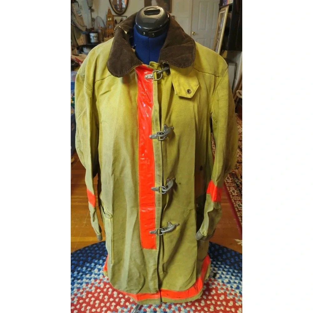 Vintage Retired Firefighter Turnout JACKET FIRE COAT USED‎ *SHELL ONLY* 48x40